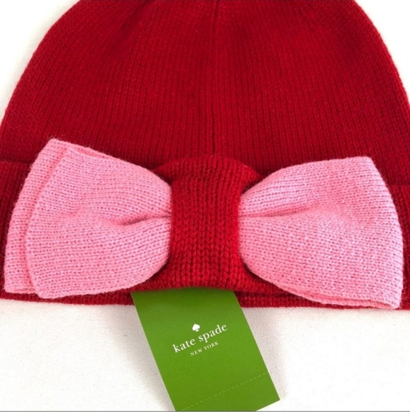 ♠️ Kate Spade Color Block Bow Beanie - Picture 5 of 5
